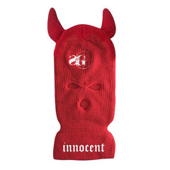 SKI MASK - INNOCENT (DEVIL HORNS: RED/WHT)